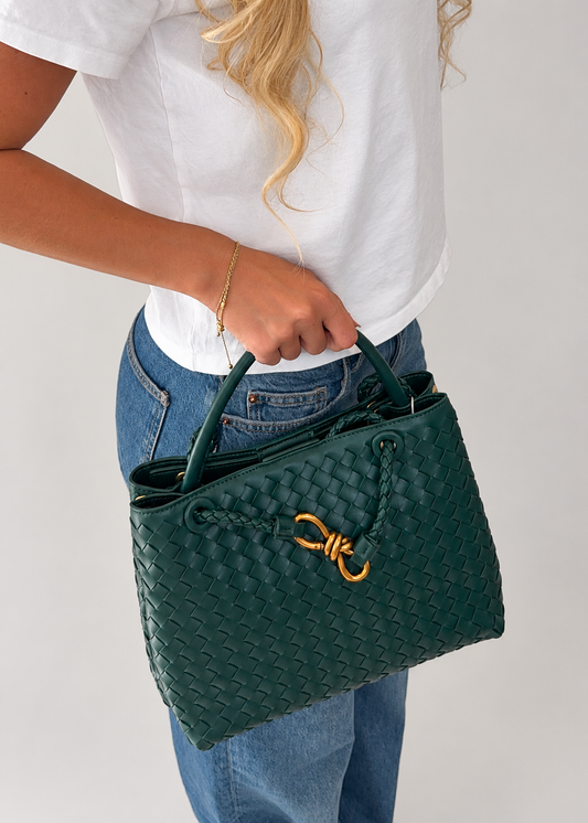 The Woven Bag - Forest Green