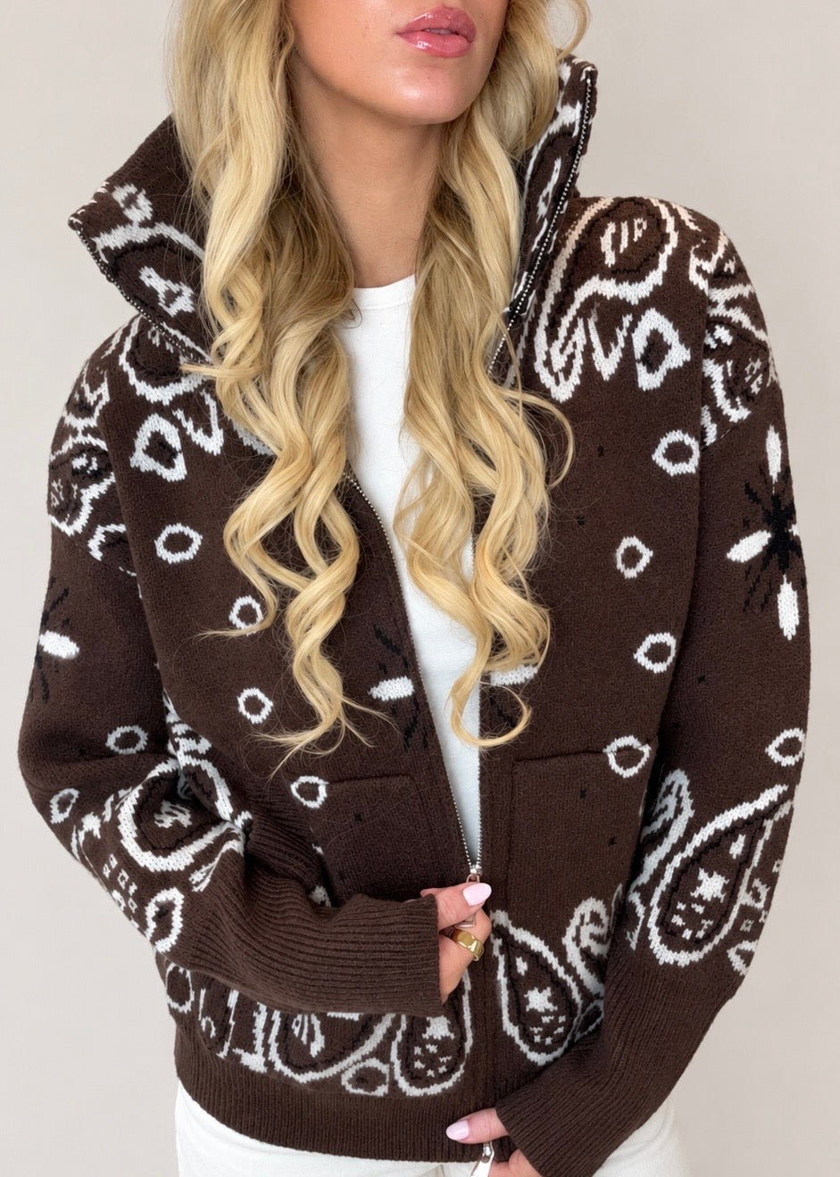 The Paisley Zip - Brown