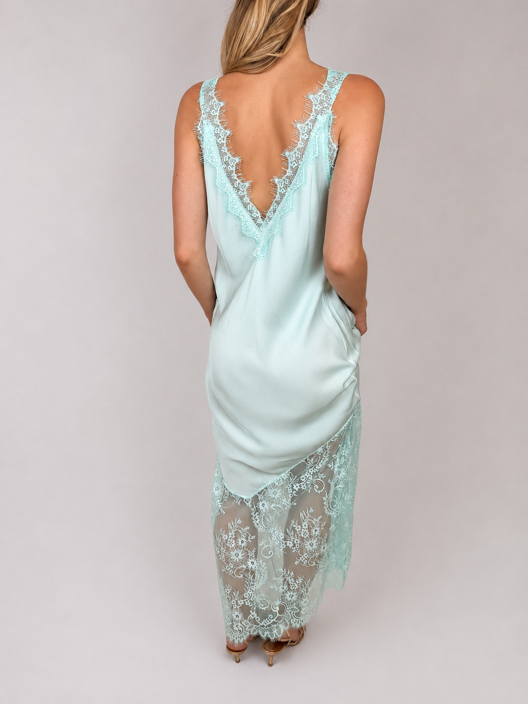 The Lucia Lace Dress - Aqua