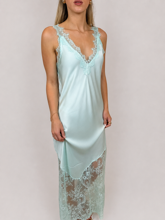 The Lucia Lace Dress - Aqua